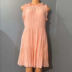 Chembery Pink Ruffle Sleeveless Dress - Size Large